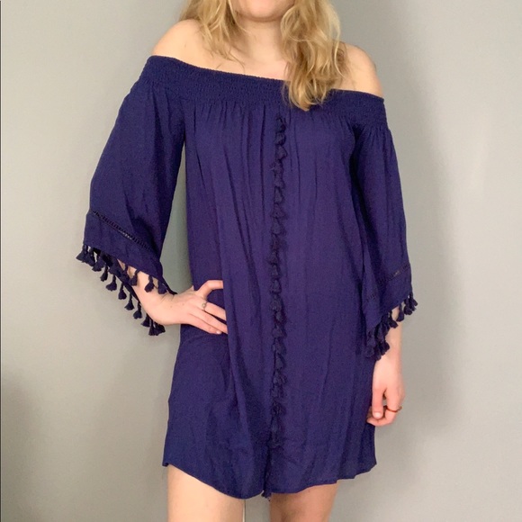 love, Fire Dresses & Skirts - Love, Fire Off The Shoulder Fringe Dress